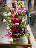 Assorted Roses with Assorted Chocolates - Chocolate Bouquet